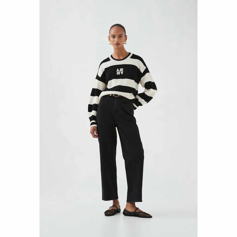 Aje Montage Stripe Logo Knit image number 1
